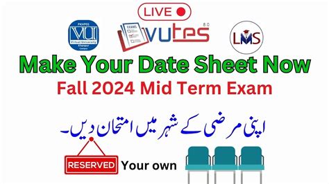 Make Your Date Sheet Now.